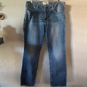 ARIAT REAL Mid Rise Boot Cut Denim Jeans 33R Medium Wash